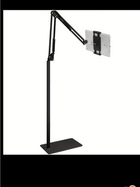 Adjustable Black Tablet Floor Stand - Universal Tablet Holder
